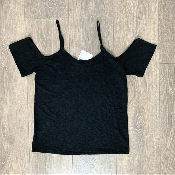 Revolve LNA Off The Shoulder Tee Top T-shirt Short Sleeve Black Size XS - Picture 10 of 11